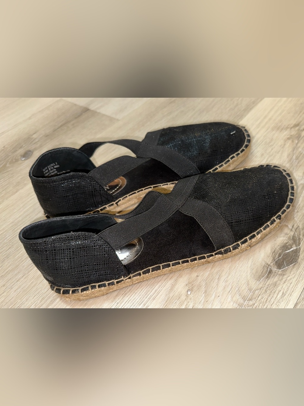 Kenneth Cole Black Espadrille Slingback Flats